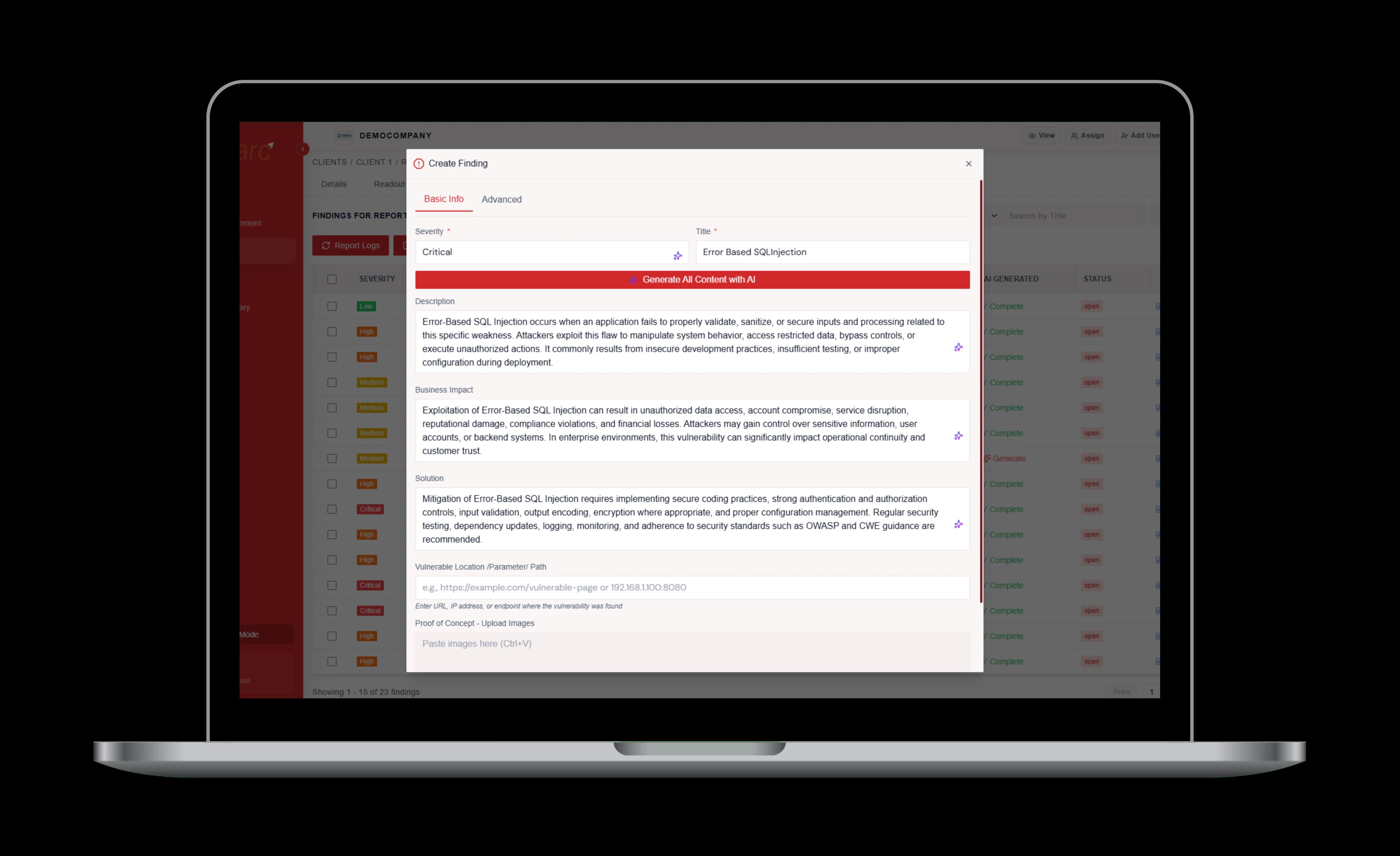 AI Generation Screen