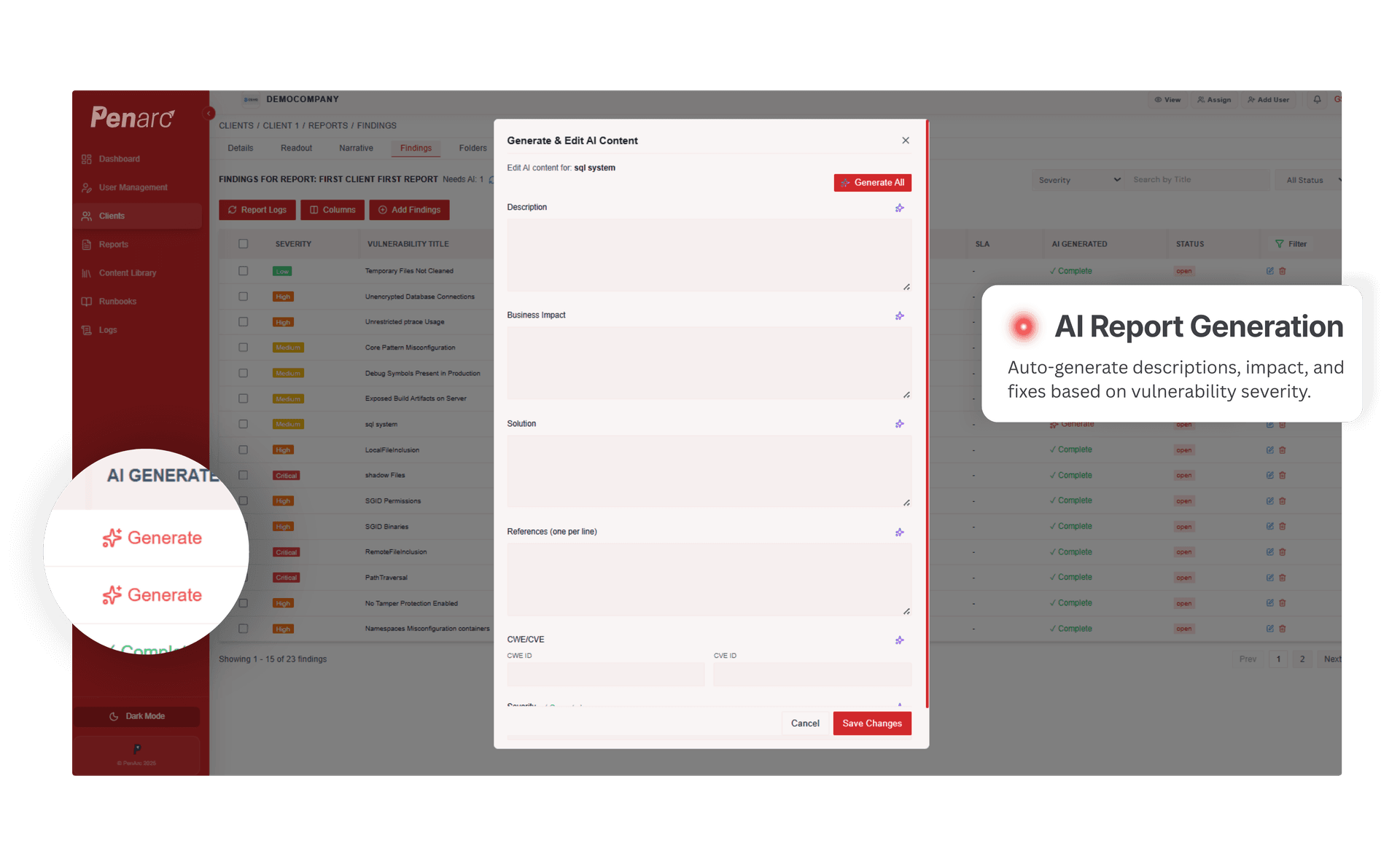 Generate AI Findings